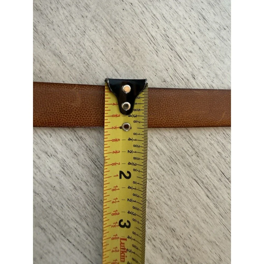 YSL Yves Saint Laurent Vintage Scotch Grain Leather Belt 40/100 Gold Buckle
